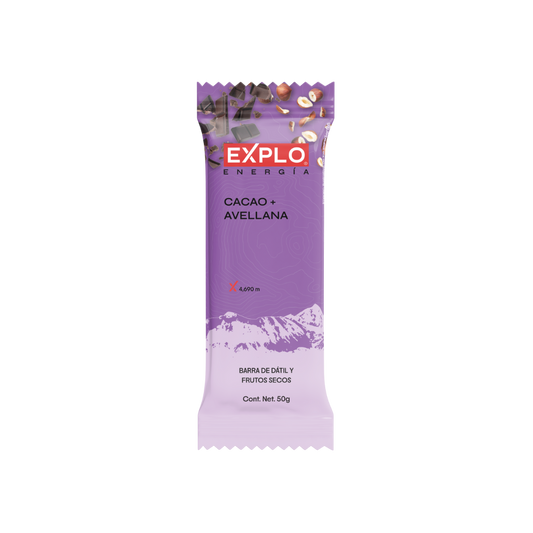 Barra de Energía Cacao + Avellana 50g