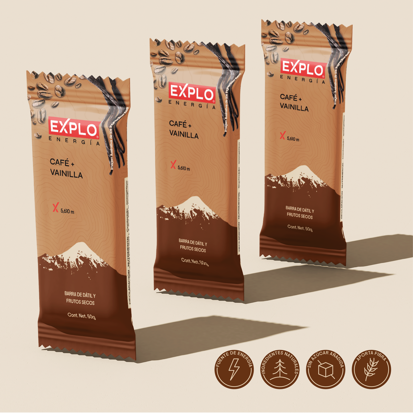 Barra de Energía Café + Vainilla 50g
