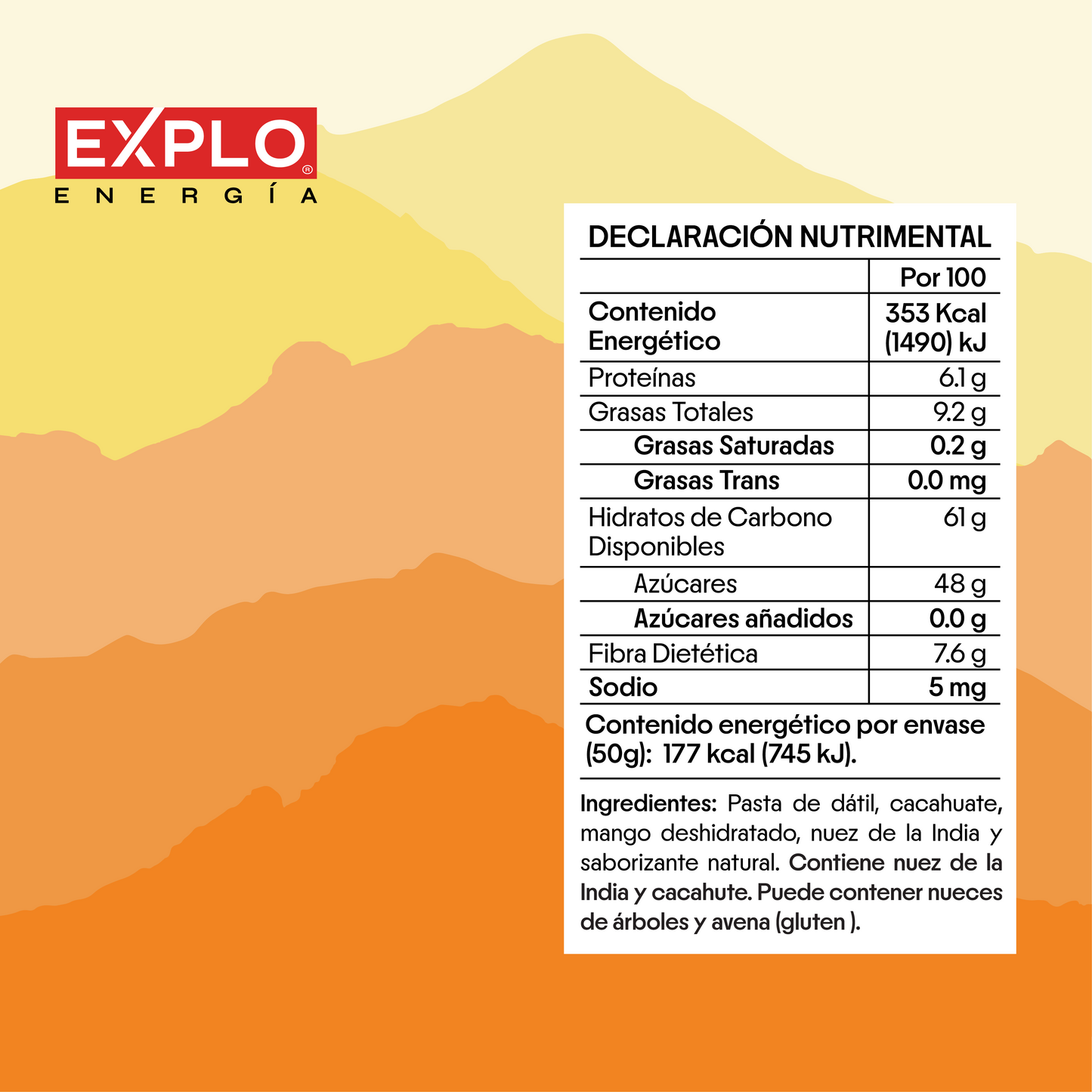 Barra de Energía Mango + Maracuyá 50g