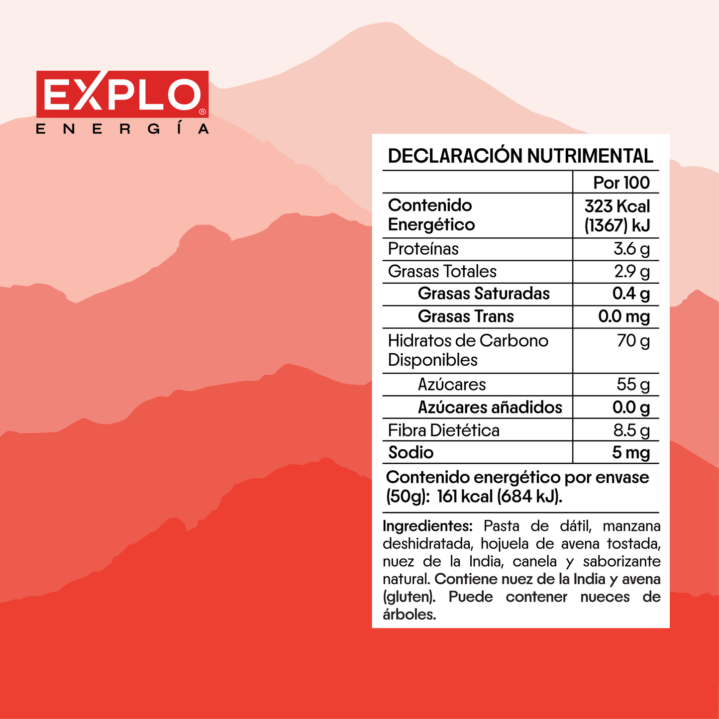 Barra de Energía Manzana + Canela 50g