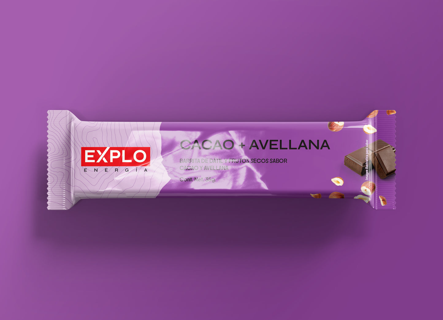 Pack 4 Barras de Energía Cacao + Avellana 35gr