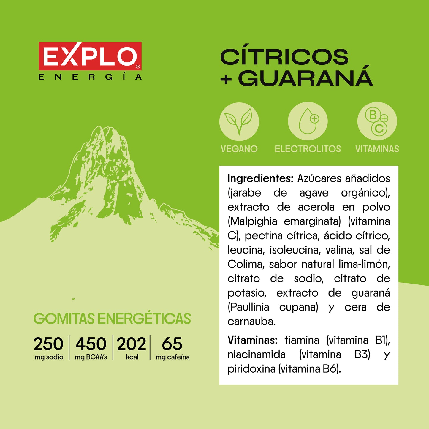 EXPLO Gomitas Energéticas Veganas con Electrolitos y Vitaminas