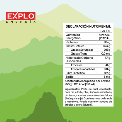 Barra de Energía Cítricos + Chía 50g