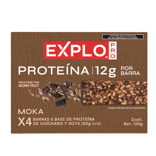 Caja de 4 Barras de Proteína sabor Moka