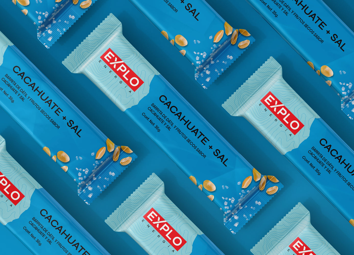 Pack 4 Barras de Energía Cacahuate + Sal de Mar 35g