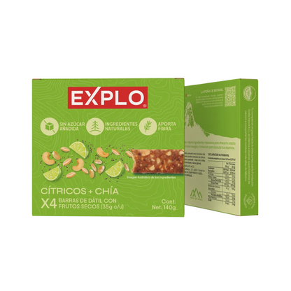 Pack 4 Barras de energía Cítricos + Chía 35g