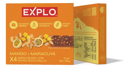 Pack 4 Barras de Energía Mango + Maracuyá 35g