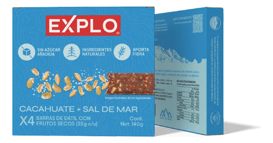 Pack 4 Barras de Energía Cacahuate + Sal de Mar 35g