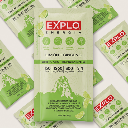12 Sobres Drink Mix Sabor Limón + Ginseng 47g
