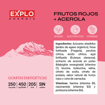 EXPLO Gomitas Energéticas Veganas con Electrolitos y Vitaminas