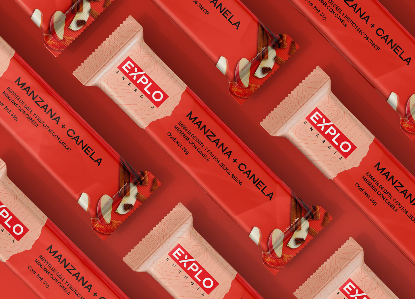 Pack 4 Barras de Energía Manzana + Canela 35g