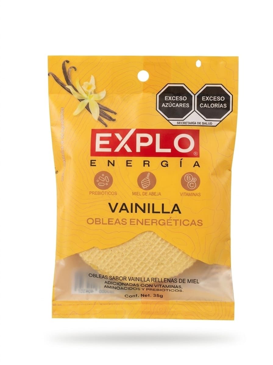 Pack 6 Obleas Energéticas Sabor Vainilla 35g