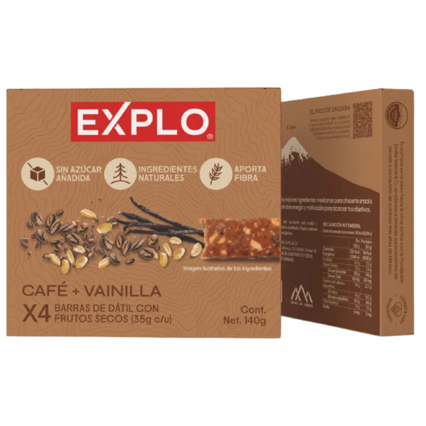 Pack 4 Barras de Energía Café + Vainilla 35g