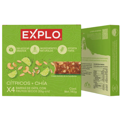 Pack 4 Barras de energía Cítricos + Chía 35g