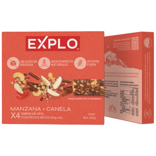 Pack 4 Barras de Energía Manzana + Canela 35g