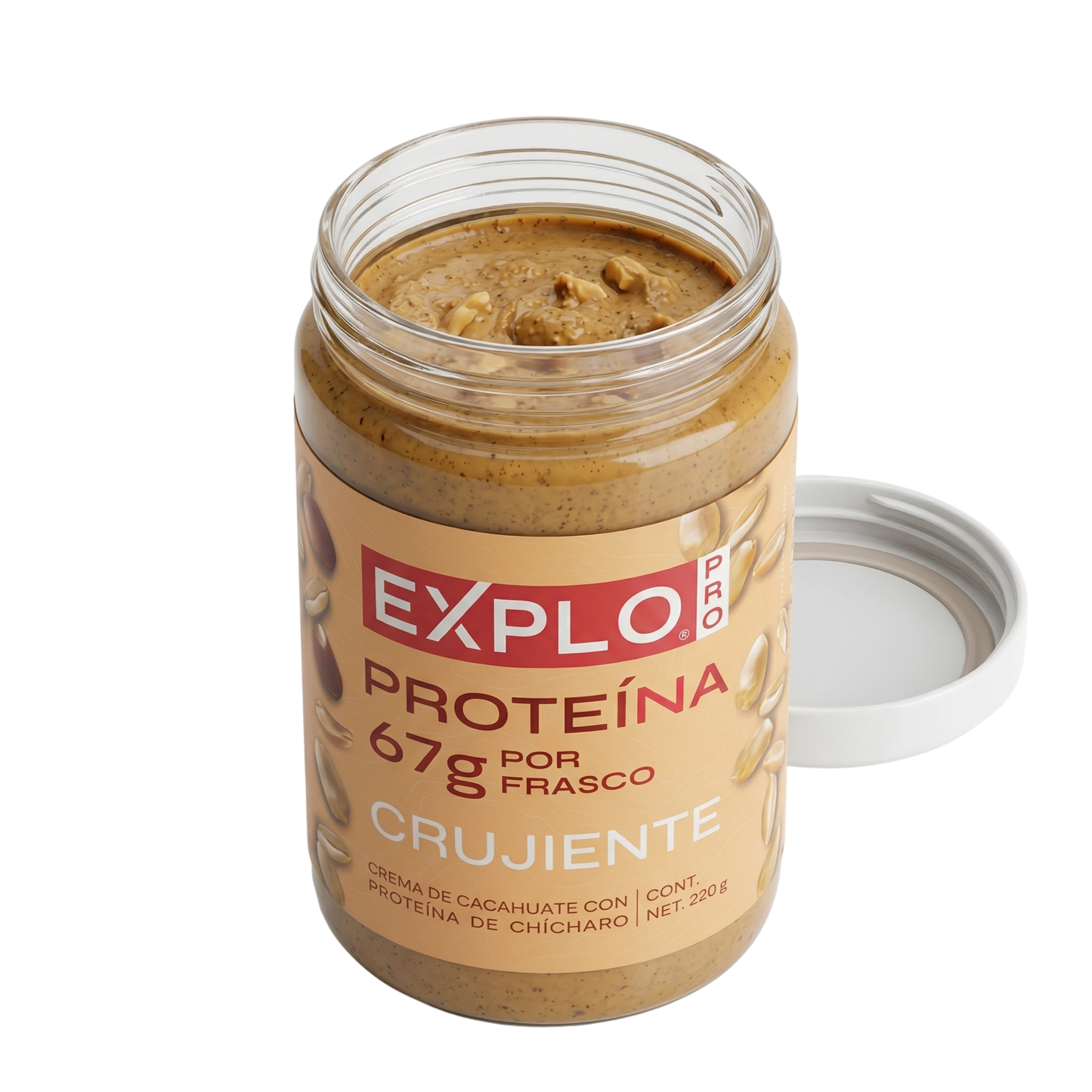 Crema de Cacahuate Crujiente con Proteína 220g