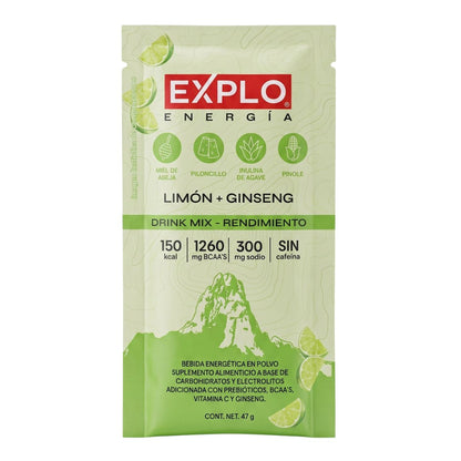 12 Sobres Drink Mix Sabor Limón + Ginseng 47g