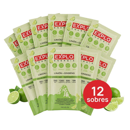 12 Sobres Drink Mix Sabor Limón + Ginseng 47g