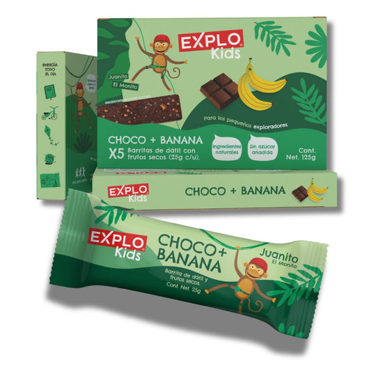 Caja con 5 Barritas Choco + Banana Explo Kids