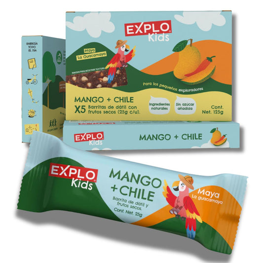 Caja con 5 Barritas Mango + Chile Explo Kids