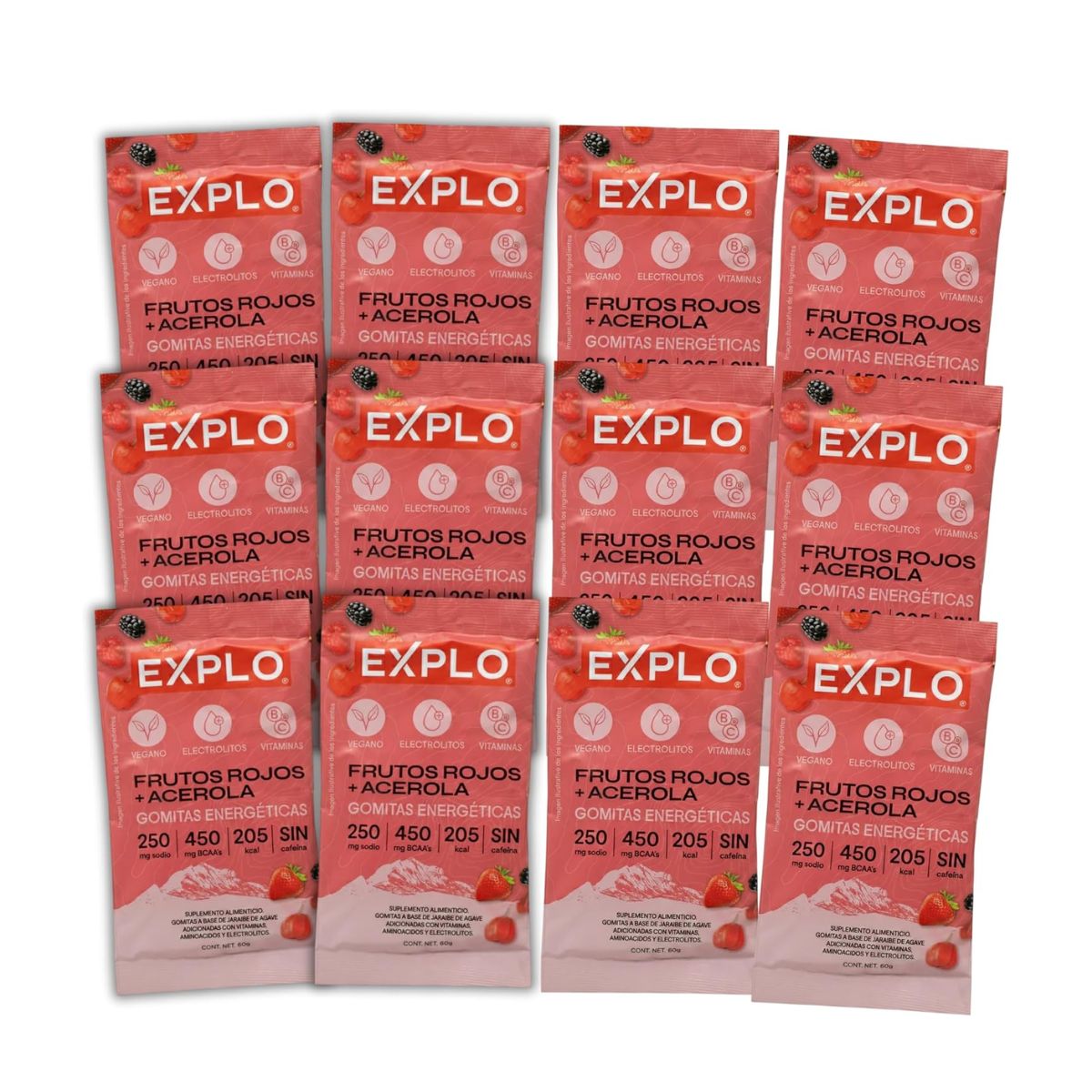 Pack de 12 Gomitas Energéticas Frutos Rojos + Acerola